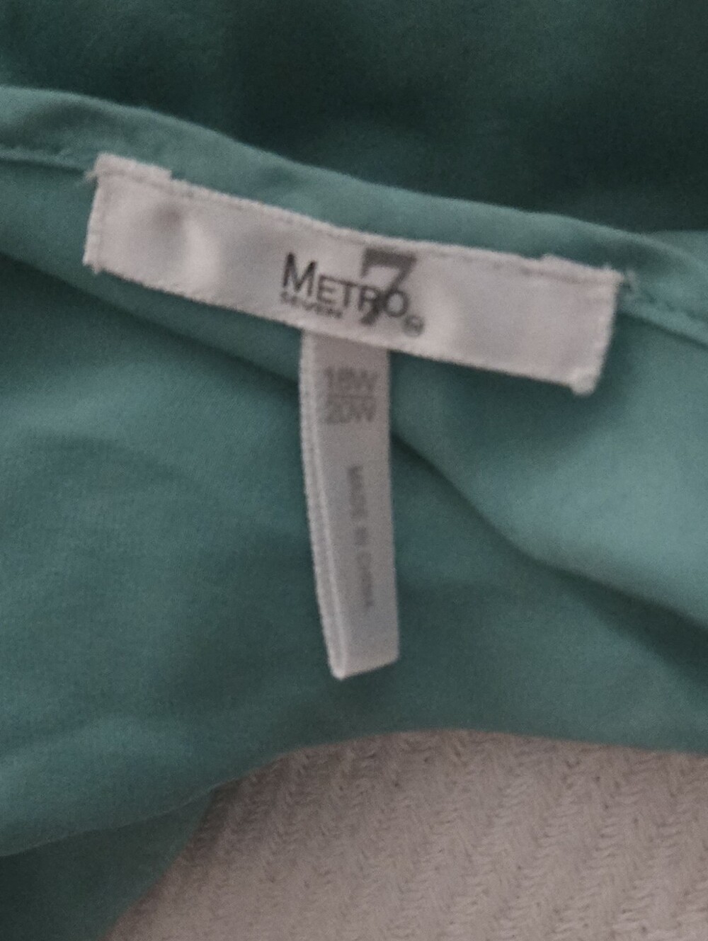 Metro Teal Satin Camisole With Beading - Picture 4 of 4